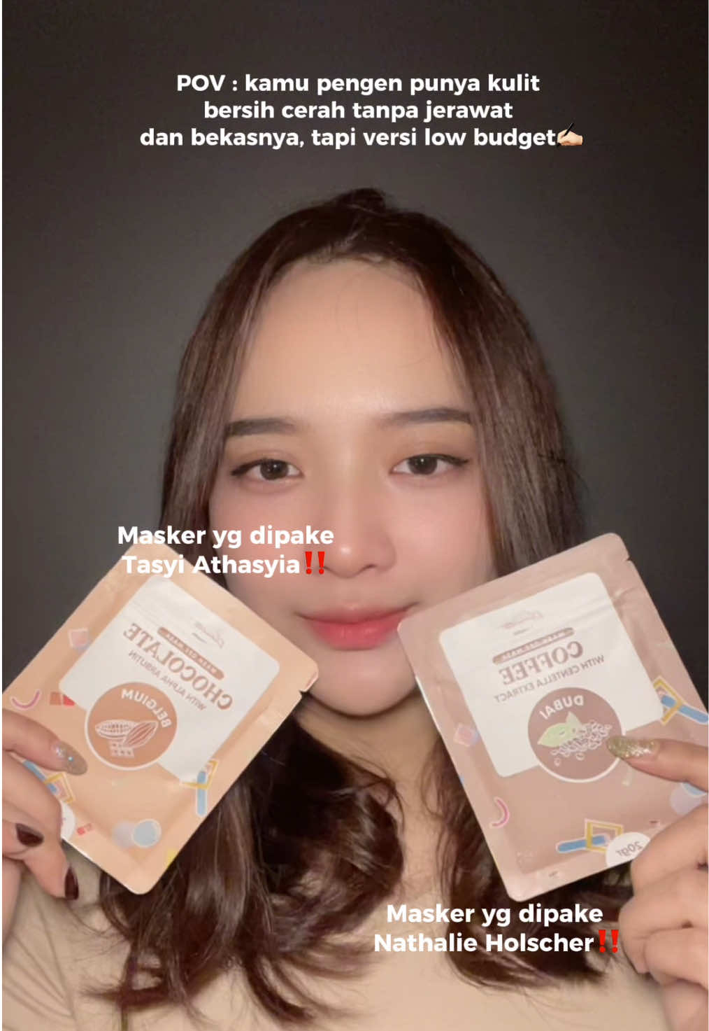 masker yg dipake artis artis😭😍 walaupun murcee tapi hasilnya GONG😍✨ #pinkroulette #nathalieholscher #tasyiathasyia 