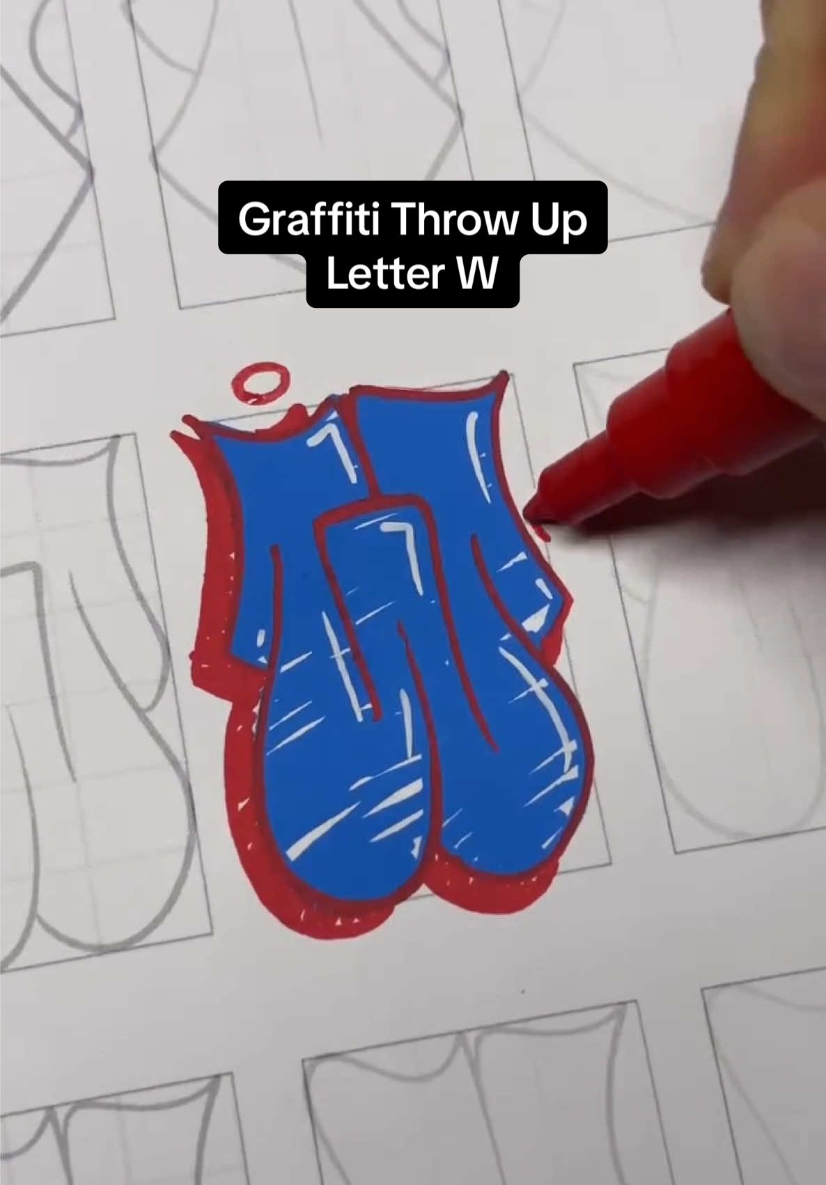 Letter W in classic Throwie graffiti style 🔥 For this one, I’m using @posca_pl paint markers — they’re perfect for smooth, thick lines and control.  Throw-up style is all about rhythm and flow — ideal for beginners and graffiti lovers looking to sharpen their handstyle.  Want to practice with real worksheets?  Grab my printable Throw-Up Graffiti Worksheets on gemoralizacja.com —  includes A–Z letters, practice pages, and blank templates.  Use them with markers or import into Procreate.  NO SHIPPING! JUST PRINT AND CREATE 🔥 Link in bio!  #throwupgraffiti #graffitiletters #graffitipractice #poscamarkers #graffiti