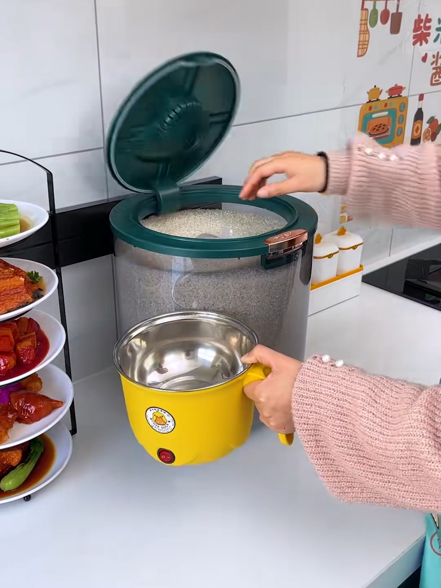 Thùng đựng gạo tiện lợi #giadung #giadungthongminh #giadungtienloi #giadungnhabep