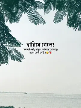 হারিয়ে গেলে সমস্যা নেই কারণ আমকে খোঁজার মতো কেউ নেই..!😅❤️‍🩹