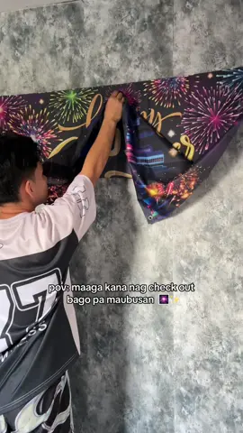 masayang magbabagong taon kasi meron ng magandang backdrop! ❤️✨ #newyeardecor #newyearbackdrop #newyearbackground #fyp 