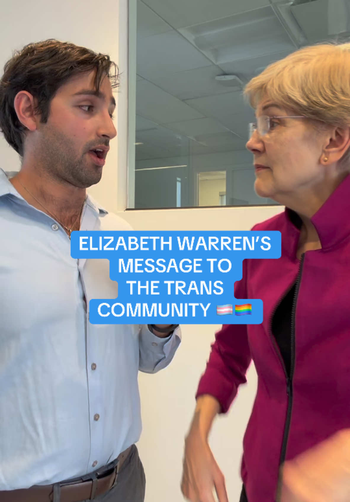 WE ACCEPT AND LOVE YOU! 🏳️‍⚧️💙 Despite constant attacks on the trans community, we must stay united. This Trans Awareness Week, @Elizabeth Warren and I want trans people to know: We see you. We support you. We will fight for you. To the transgender community and allies: Now is the time to show up. Sign the petition (in my bio) if you stand with the trans community 🏳️‍⚧️ #StandWithTrans #TransAwarenessWeek #TransRights #LGBTQ 