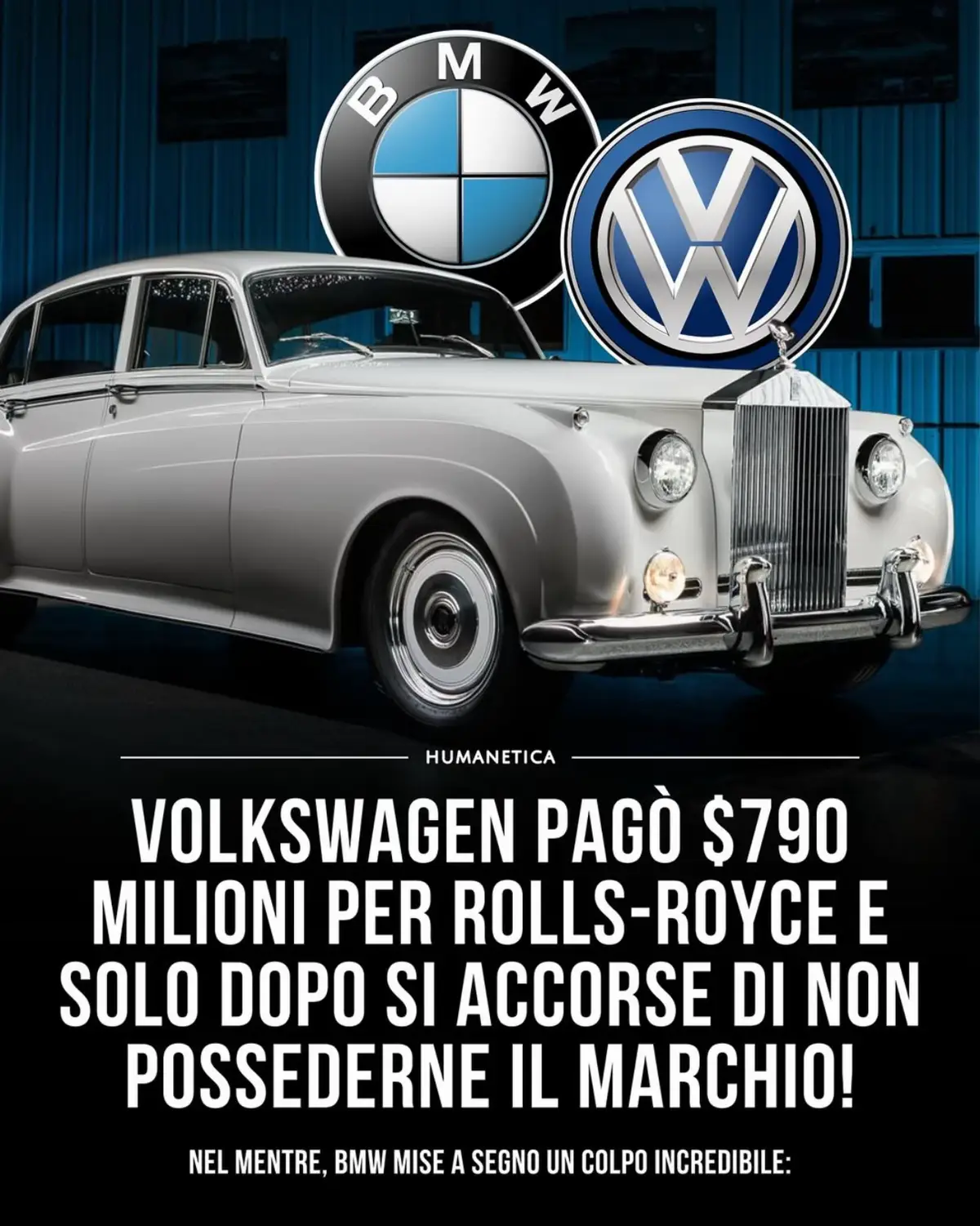 In uno dei colpi di scena più sorprendenti della storia dell'automotive, BMW riusci ad acquisire Rolls-Royce non comprando l'intera azienda, ma semplicemente acquistandone il nome. Alla fine degli anni '90, Rolls-Royce Motors apparteneva a Vickers, ma il marchio 