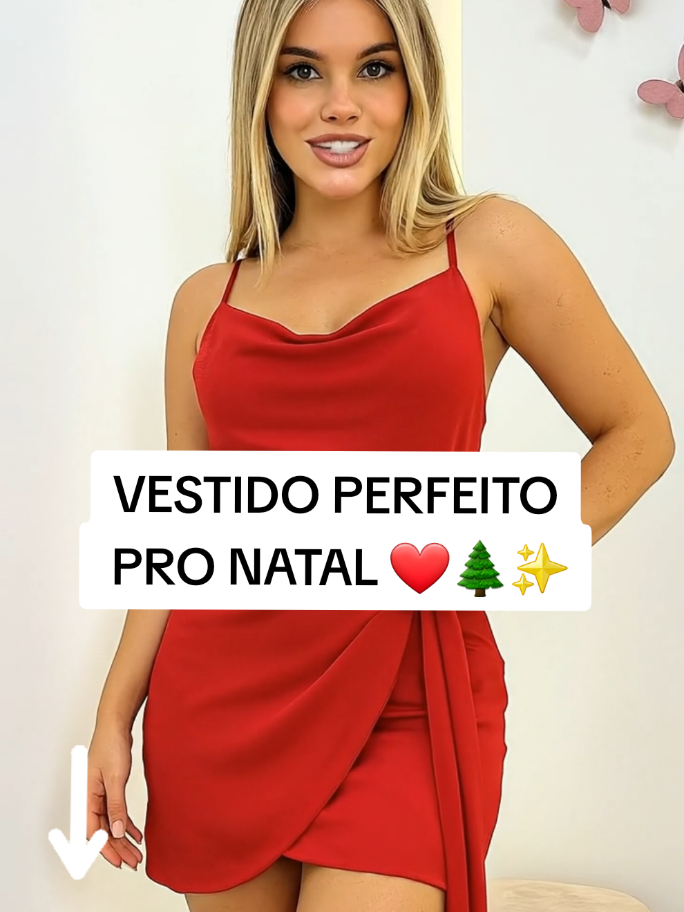 Esse vestido é perfeito pro natal ❤️🌲✨️ #natal #vestidovermelho #vestidos #vestidonatal #vestido 