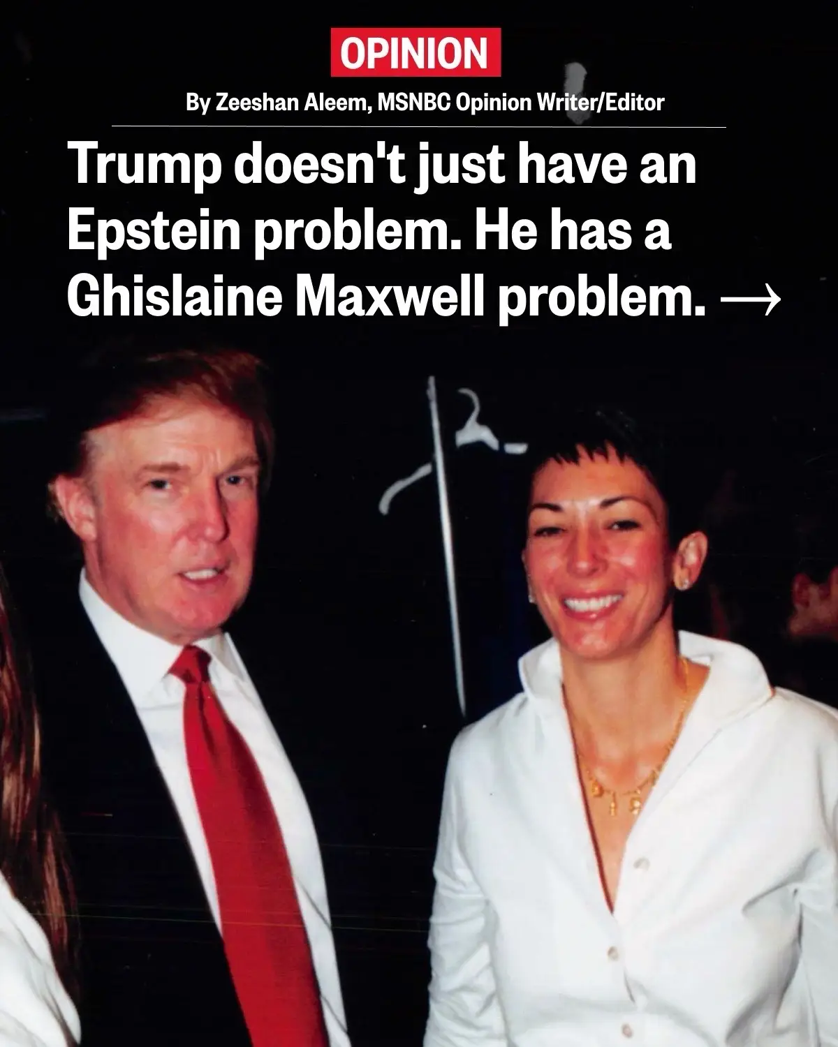 Democrats on the House Oversight Committee released a new set of emails obtained from the Epstein estate and in one of the emails, the late convicted sex offender wrote to confidante and convicted child sex trafficker Ghislaine Maxwell that Trump had “spent hours” at Epstein’s house with one of his victims. Even before the latest email releases, Trump faced additional thorny problems tied to Maxwell and Epstein as new reports surfaced of Maxwell’s relaxed prison conditions and “special treatment.” “This alleged special treatment only raises more questions about how Maxwell has been able to secure it — and whether she’s expected to offer anything in return,” MSNBC Opinion Writer/Editor Zeeshan Aleem, writes. Read more at the link in our bio. #news 