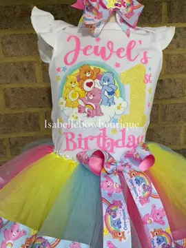 One layer care bear tutu outfit #birthdaygirl #tutu #tutuoutfit #carebeartutu 