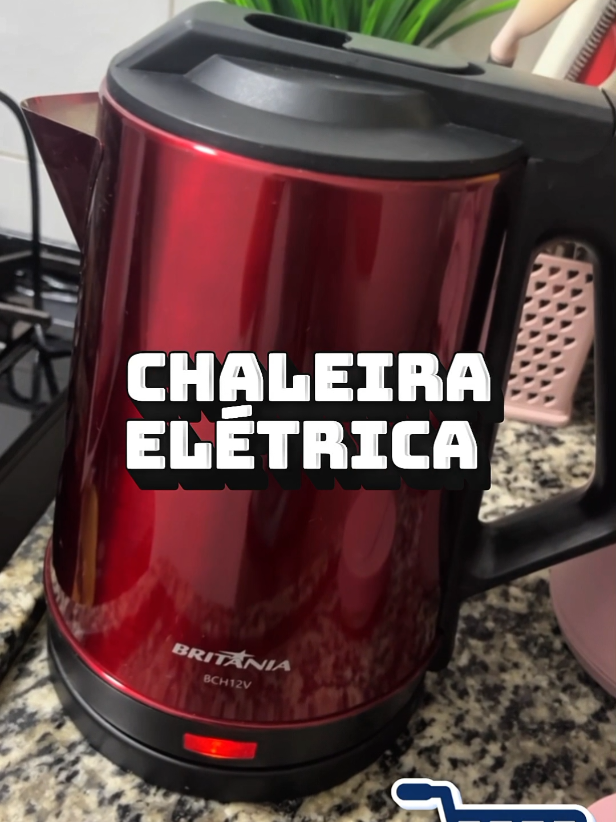 Chaleira elétrica, 1,9L, jarra em inox, desligamento automático, Vermelha, Britânia. #chaleira #chaleiraeletrica #chaleirabritania #britania