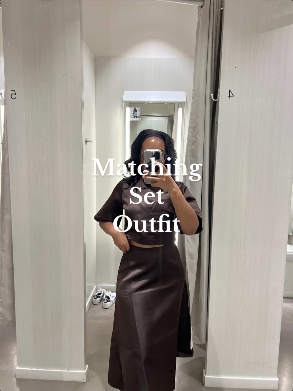 Matching Set Outfit | @H&M  Linked in LTK🤎 #matchingset #casualstyle #hmfinds #StreetStyle  Short Top (small) A-Line Skirt (size 6)