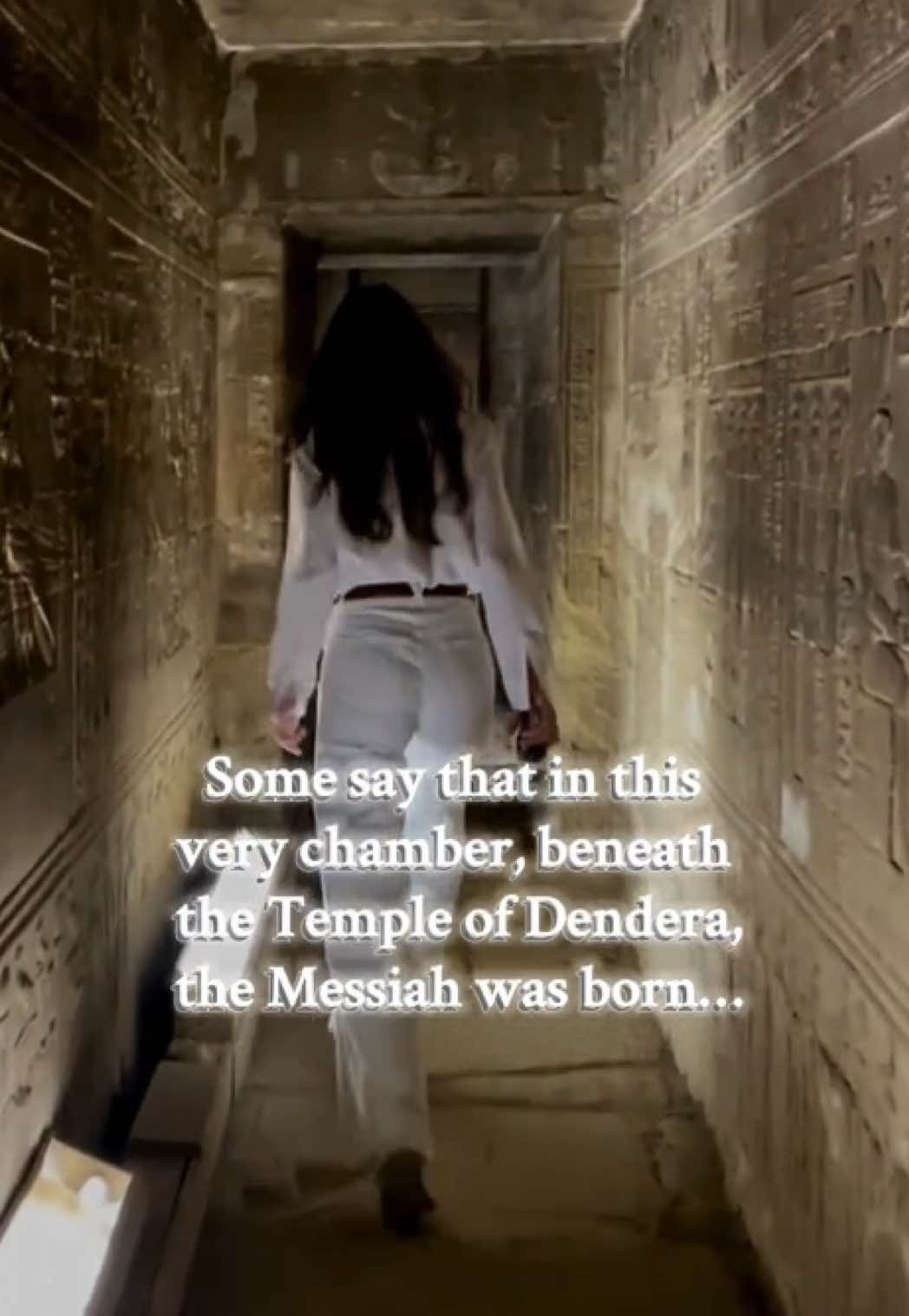 Beneath the Temple of Hathor is a sacred birthing chamber, called a mammisi, that was once filled with living water, a portal between cosmos and material. It is said by some the Messiah was born, not in a manger, but in Egypt in this very chamber… On the ancient walls, a kundalini serpent of light coils inside a cosmic egg, a primordial sanctuary, rising from the blue lotus, the Holy Spirit, Sophia… The light of logos born to tear a veil and reveal truth breaks through, and is released to the world. The spark of Christ is lit in all… A divine child enters the world through the womb of the immaculate mother, upheld by the djed.  The Tearer of Veils. The Uniter of Worlds. The Living Flame.  Yeshua walked the ancient path of Horus, son of Spirit, born to restore what was lost and reveal what was stolen. What if is not an Egyptian myth, but an ancient record of a prophecy of a messiah? This chamber remembers and reminded me as I lay eyes on the light in the darkness… What do you remember when you see it? 🕯️ #messiah #prophecy #prophecyfulfilled #ancientegypt 