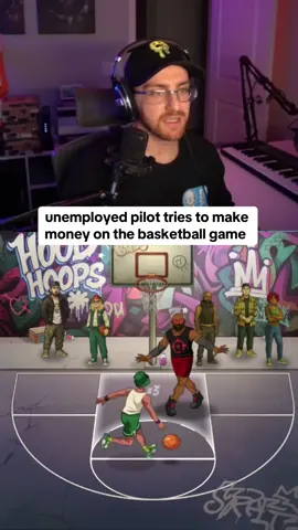 unemployed pilot tries to make money on the basketball game #basketball #kickstreaming 