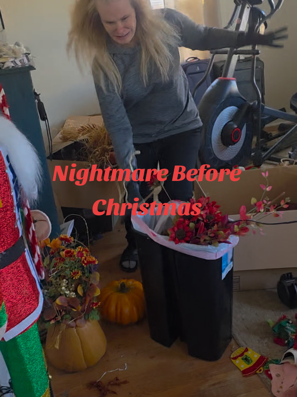 This will be a core memory!  I was today years old when Christmas decor tried to take me out! #christmasdecorating#nightmarebeforechristmas #christmashorror 