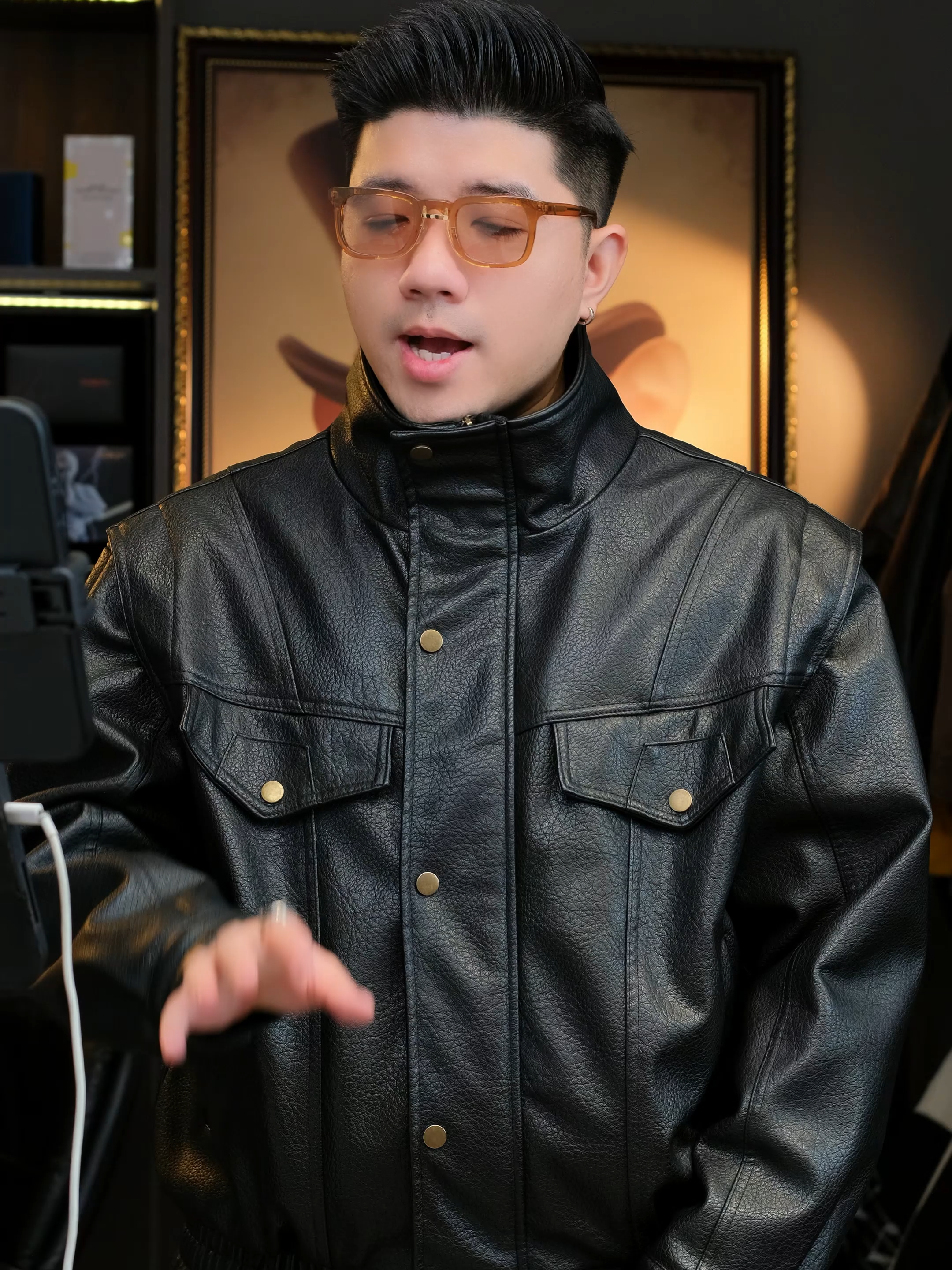 Áo khoác da lót lông thỏ dày dặn siêu ấm #minhcuan #thoitrangnam #aoda #aokhoac #aobomber #xuhuong