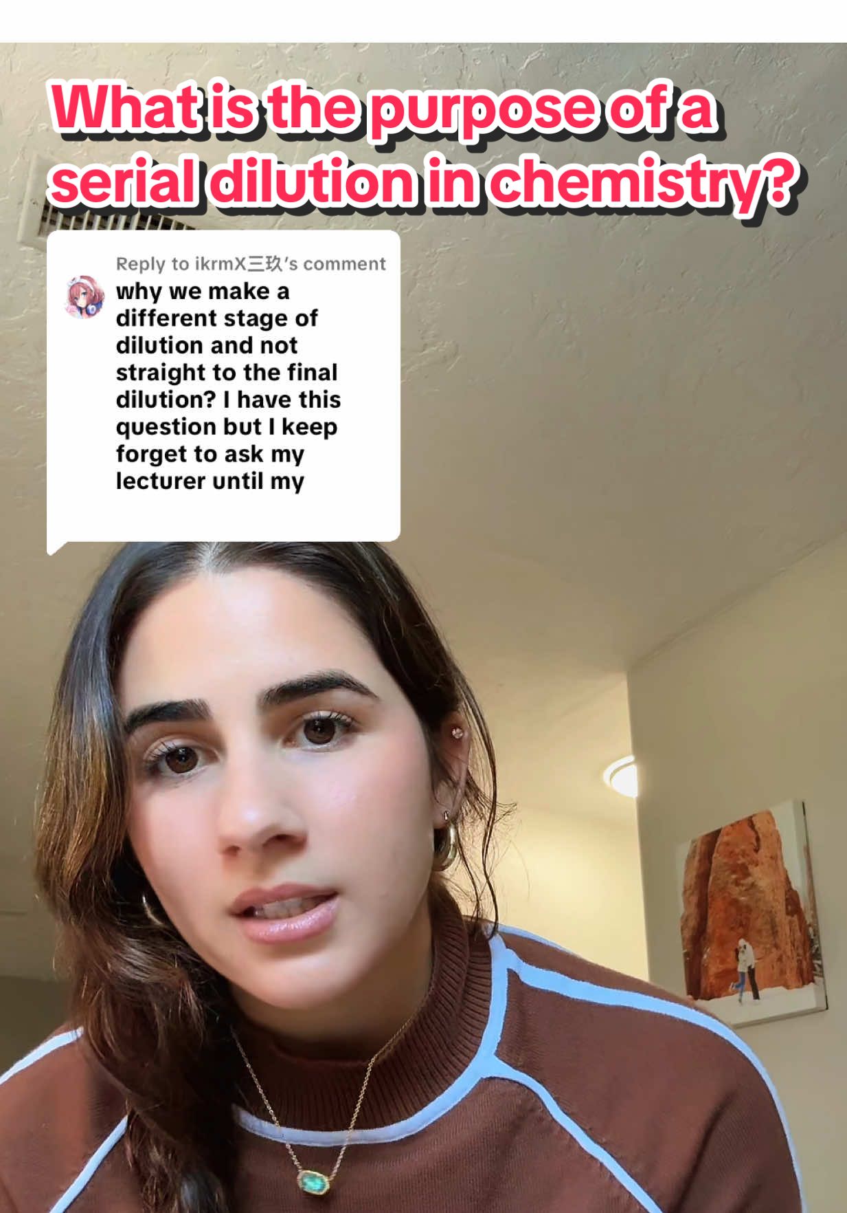 Replying to @ikrmX三玖  Serial dilutions: why do we do them? In chemistry specifically, the short answer is simply…to save time and get the patient’a results out faster. 