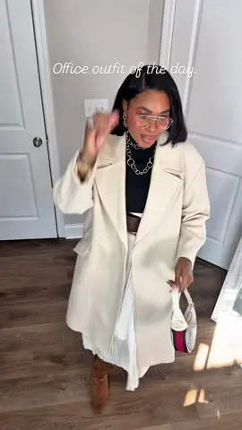 Fall is upon us .. it’s time to rinse and repeat thoes coats 👌 . . Coat from @ZARA  Shoes from @Macy’s  Bag from @Gucci  Dress @TJ Maxx 