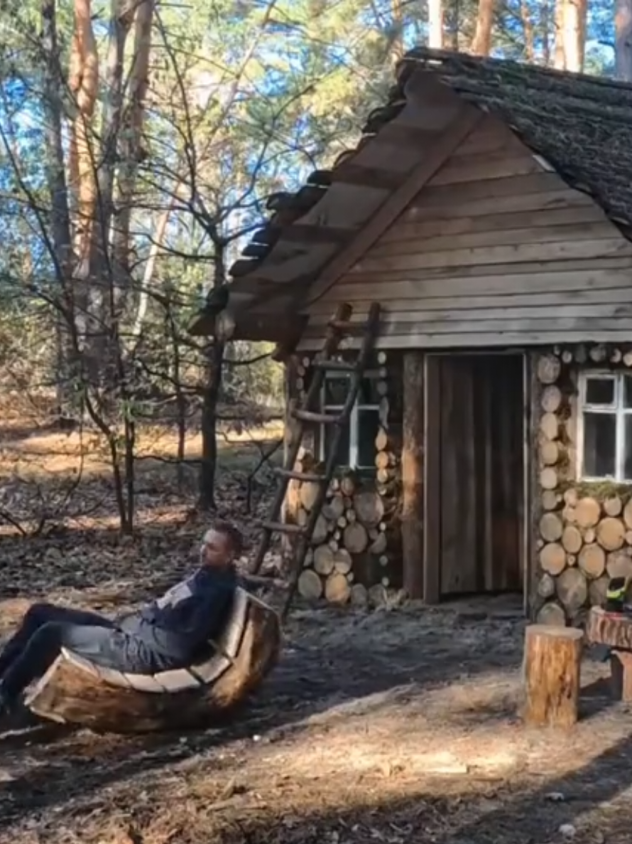 How I built a wood home deep in the forest #survival #Outdoors #bushcraft #camping #travel 
