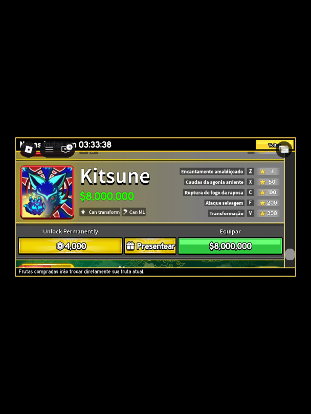 kitsune na LOJAAAA #foryou #fyp #bloxfruit #kitsune 