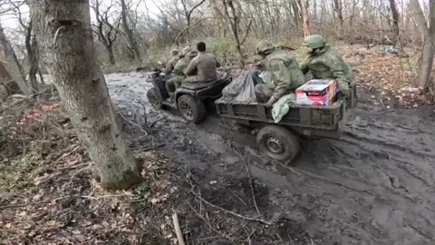GoPro footage of a Russian soldier on foot, showing how muddy and wet the roads have become. He eventually is picked up by a comrade passing by. (Like, Comment, Subscribe) #Russia🇷🇺 #RussianFederation #RussianArmedForces #ArmedForcesOfRussia #GoPro 