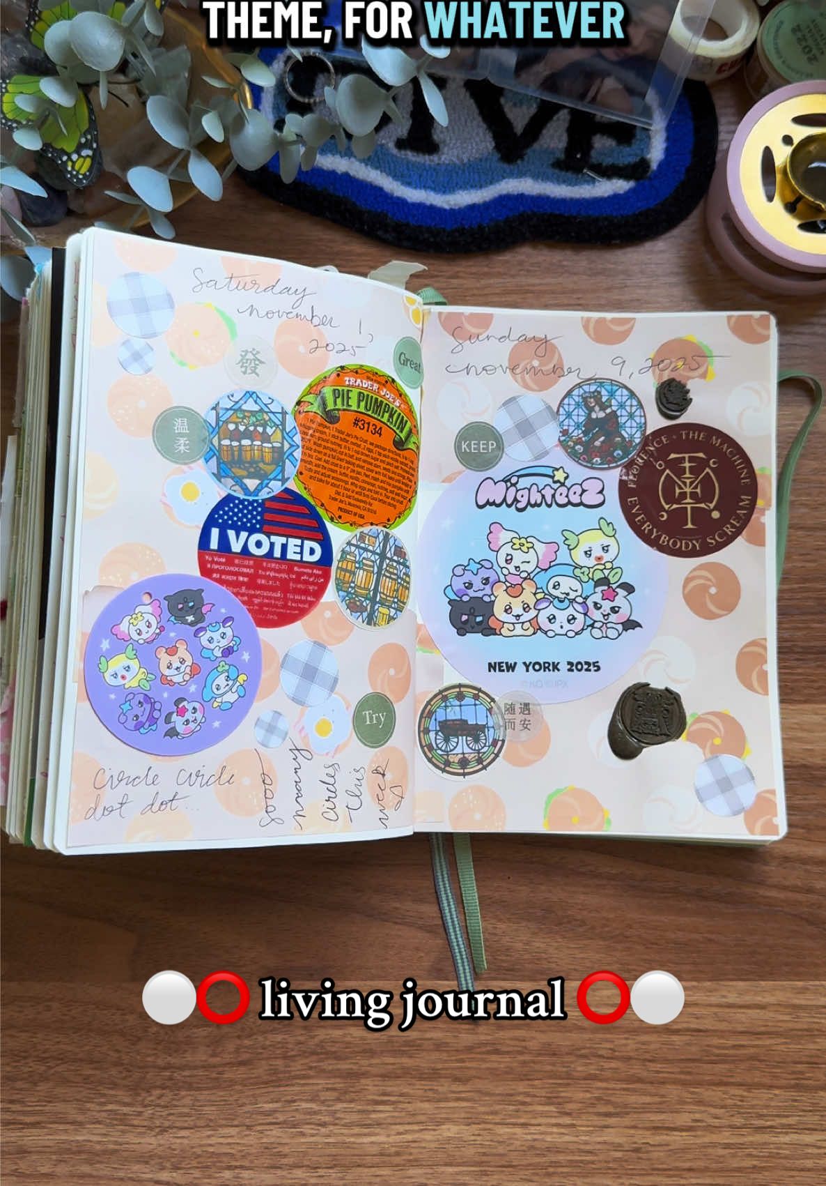 CIRCLE CIRCLE (dot dot?) this weeks living journal !!!!!! #livingjournal #junkjournal #scrapbook #creativejournal #arieljournals 