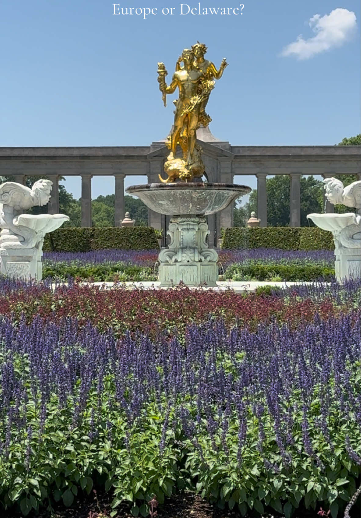 Still can’t believe we randomly stumbled upon this beautiful estate #fyp #foryou #nemours #nemoursestate #delaware #newyork #europe #paris #europeansummer #france #luxury #luxurylife #luxuryhomes #pennsylvania 