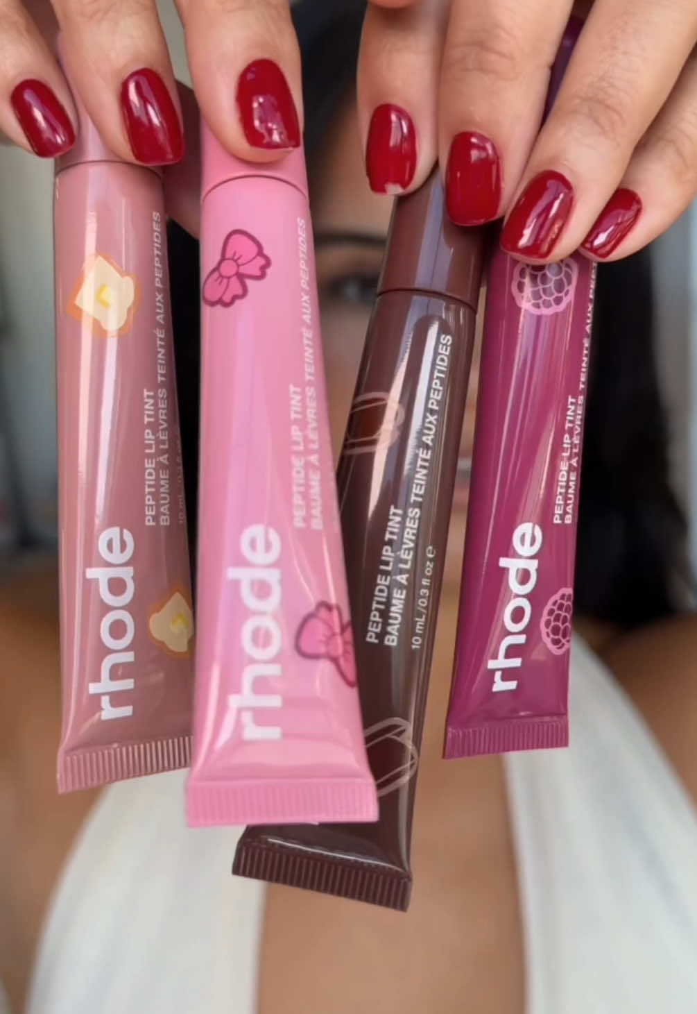 @dacey cash’s first impressions of the scented peptide lip tints ✨🖤 available now at rhodeskin.com.