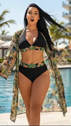 BIQUÍNI FEMININO CONJUNTO BIQUÍNI TOP COM CALCINHA CINTURA ALTA E KIMONO ESTAMPADO MODA  FEMININO #MODAFEMENINA #TIKTOKSHOP #PRAIA #BIQUINI #KIMONO @TIKTOK SHOP • FABY @TIKTOK SHOP • FABY @TIKTOK SHOP • FABY 