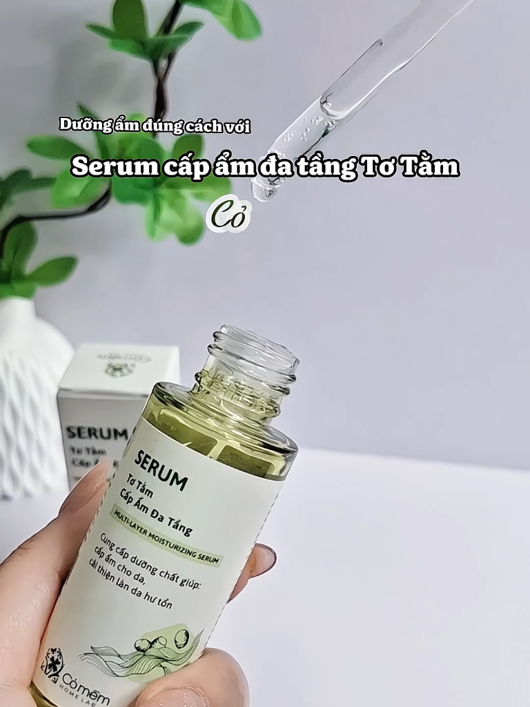 Dưỡng ẩm da với serum cấp ẩm đa tầng Tơ Tằm nhà Cỏ Mềm #creatorsearchinsights  #serum #totam #comem #skincare 
