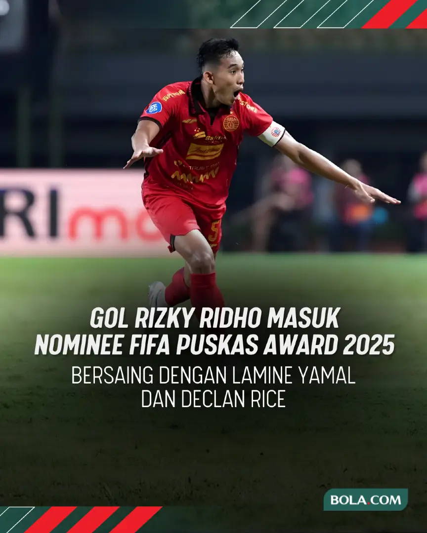 Gol spektakuler Rizky Ridho ke gawang Arema FC dalam laga lanjutan BRI Liga 1 2024/2025 di Stadion Patriot Candrabhaga, Bekasi pada (9/3/2025) membuatnya masuk ke daftar calon pemenang FIFA Puskas Award tahun ini. Rizky Ridho pun harus bersaing dengan nama-nama besar untuk meraih penghargaan FIFA Puskas Award tahun ini termasuk Declan Rice dan Lamine Yamal. 𝙅𝙤𝙞𝙣 𝙒𝘼 𝘾𝙝𝙖𝙣𝙣𝙚𝙡 𝘽𝙤𝙡𝙖.𝙘𝙤𝙢 → https://bit.ly/WAchannelBolacom #rizkyridho #puskasaward #bolacomid #blcbm