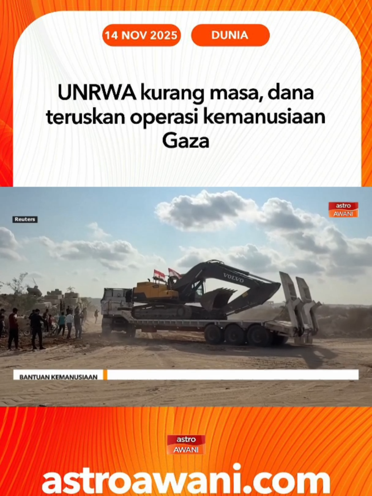 Ketua Agensi Bantuan dan Kerja Pertubuhan Bangsa-Bangsa Bersatu bagi Pelarian Palestin (UNRWA), Philippe Lazzarini memberi amaran bahawa agensi itu kini berdepan kekangan masa dan dana dalam usaha mengekalkan operasi kemanusiaan di Gaza yang semakin tenat. #AWANInews