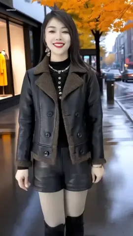 áo khoác da lót lông xinh sang chảnh dễ thương cá tính cho nữ #fashion #aokhoacnu #aokhoac #aokhoacdep #aokieuhanquoc 