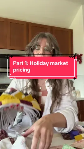 Part 1 breaking down the pricing for my sewn gifts the holiday market!  #craftfair #holidaymarket #craftersoftiktok #handmadegifts #sewersgonnasew 