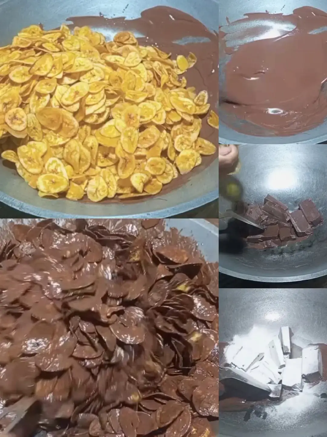 🍫 RESEP KERIPIK PISANG COKLAT LUMER 🍫 Bahan-bahan: 🍫 1 sisir pisang kepok mentah 🍫 Minyak goreng 🍫 2 sdm minyak goreng 🍫 3 sdm gula halus  🍫 250 g dark cooking chocolate, cincang Cara Membuat: 👩🏻‍🍳 Iris melintang tipis pisang kepok, sisihkan. 👩🏻‍🍳 Goreng pisang dalam minyak banyak panas hingga berwarna kuning keemasan dan kering. Angkat, tiriskan. Dinginkan. 👩🏻‍🍳 Dalam wajan, campur dcc, minyak dan gula halus masak hingga coklat mencair 👩🏻‍🍳 Masukkan pisang kedalam cokelat, aduk hingga rata. Angkat, biarkan hingga cukup dingin.