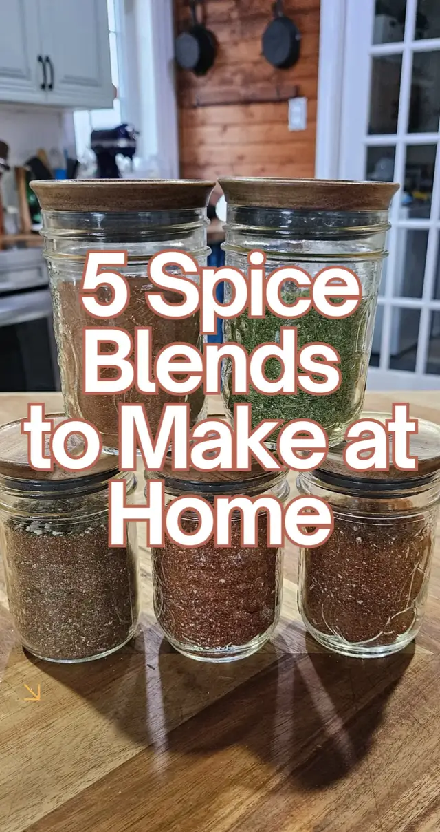 Skip the store-bought seasonings filled with fillers you don’t need. These 5 homemade spice blends are all about real flavor, real ingredients, and saving money in your kitchen. From cozy Pumpkin Spice for baked treats… to classic Poultry Seasoning that makes any roast taste like Sunday dinner… to bold Taco & Chili blends that bring rich, warm depth to your meals… to my favorite Roasted Potato Blend for crispy, flavorful wedges… These mixes are simple, delicious, and perfect for stocking your pantry with everyday staples. I make big batches, store them in small jars, and they last me for months - no additives, no mystery ingredients, just pure, wholesome flavor you can trust. If you’re trying to cook more from scratch, stretch your grocery budget, or build a healthier pantry, start right here. Let me know which blend you want the full recipe for next! 🌿 #homemadeseasoning #spiceblends #fromscratchcooking #pantrystaples #homesteadkitchen