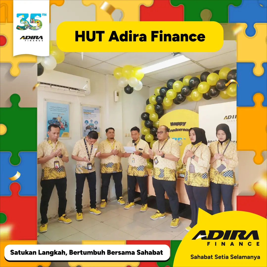 Salam sahabat, Kita memulai dengan beberapa orang, tetapi sekarang kita telah menjadi banyak, tidak hanya dalam jumlah, tetapi juga dalam bakat dan kreativitas. Terimakasih telah menjadi tempat berkembang bakat dan kreativitas bagi gardira semua 💕 Selamat ulang tahun Adira Finance yang ke-35 tahun.  @Adira Finance @ceritagardira  #35thBersamaAdira #LangkahBaruBersamaSahabat #adirabaturaja  #adiracabangbaturaja #baturaja          