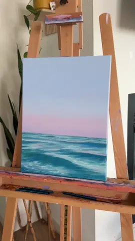 Second time painting waves 🌊 Oil on canvas #oilpainting #fyp #arttok 