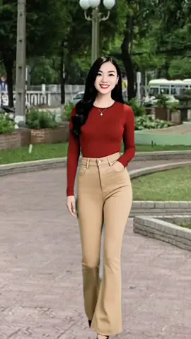 Quần jean kaki loe dài 99-102 cm nữ#xuhuong #thoitrangnu #quanjeannu #quanongloe #quankaki 