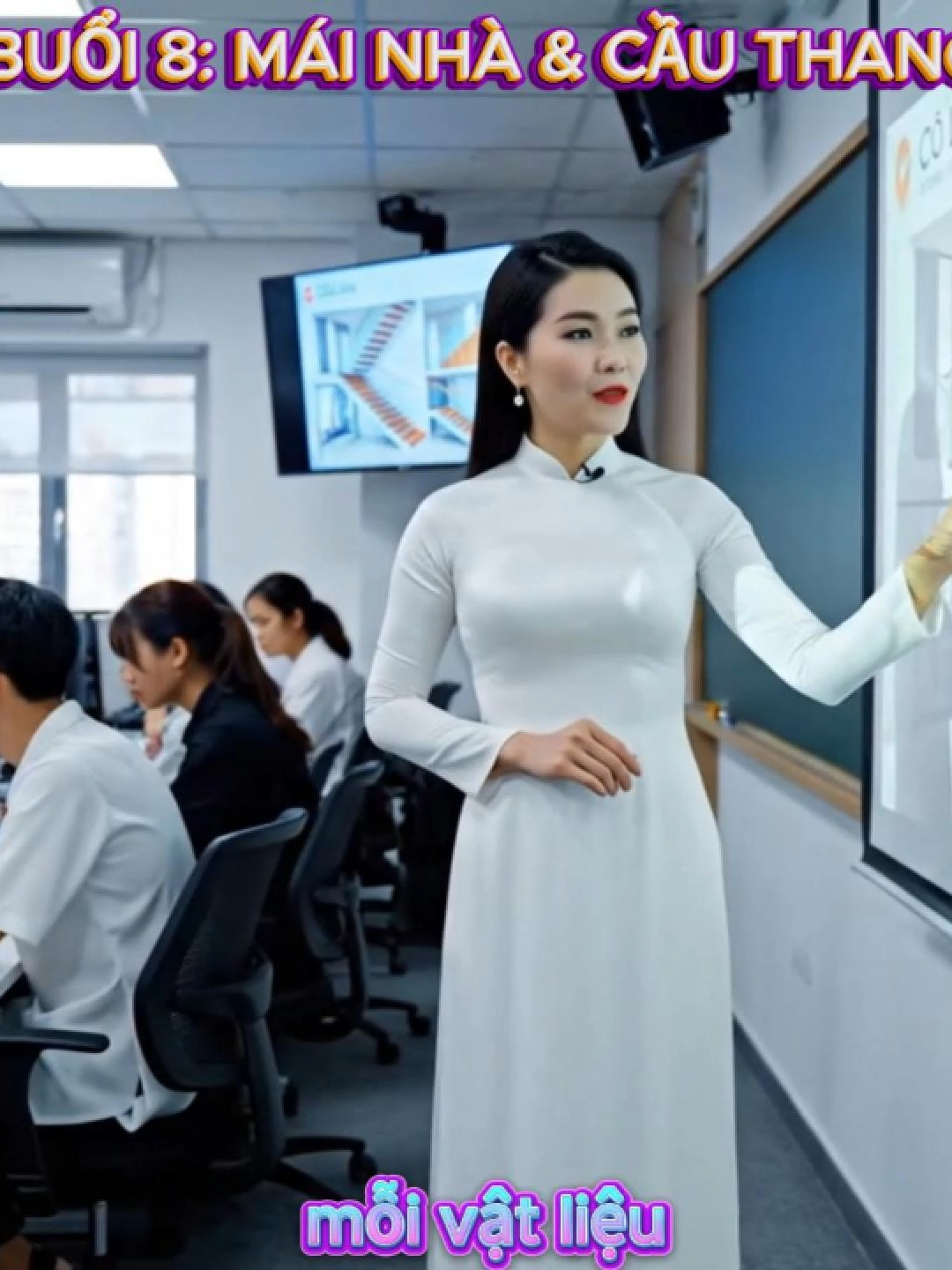 BUỔI 8: MÁI NHÀ & CẦU THANG 🎯 Mục tiêu: Dựng mái nhanh (mái dốc/mái bê tông) và thang đúng công năng. 📚 Nội dung: Mái dốc bằng Follow Me; mái bê tông viền mái; cầu thang: công thức 2H+1B≈600–650 mm; Offset bậc + Push/Pull; handrail đơn giản. 💻 Bài tập: Hoàn thiện mái & thang cho mô hình buổi 7; kiểm tra thông thủy. #HocSketchUpOVungTau #CauThang #TrungTamTinHocTruongThinhVungTau #TrungTamTinHocTruongThinhVungTau