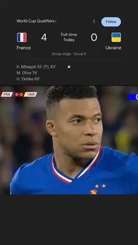 France tampil dominan dan menang meyakinkan 4–0 atas Ukraine. Setelah babak pertama tanpa gol, Les Bleus meledak di paruh kedua lewat dua gol Mbappé, satu dari Olise, dan satu dari Ekitiké. Ukraine kesulitan membangun serangan dan hanya mampu bertahan menghadapi tekanan sepanjang laga. France sepenuhnya mengontrol permainan dan mengamankan kemenangan telak. #worldcupqualifiers #France #ukraine #mbappe #Football 