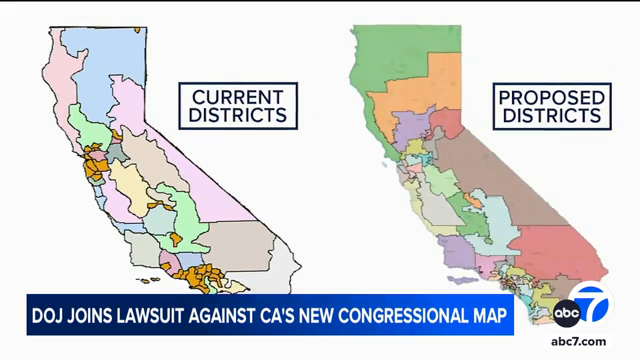 (11/13/25) The #JusticeDepartment on Thursday sued to block new congressional district boundaries approved by #California voters last week in the #Prop50 special #election, joining a court battle that could help determine which party wins control of the U.S. House in 2026.