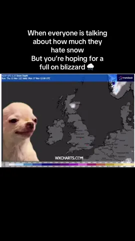 When you’re hoping for a blizzard but you’re friends hate the snow ⛄️ #uk #snowmap #snow #blizzard #willitsnow 