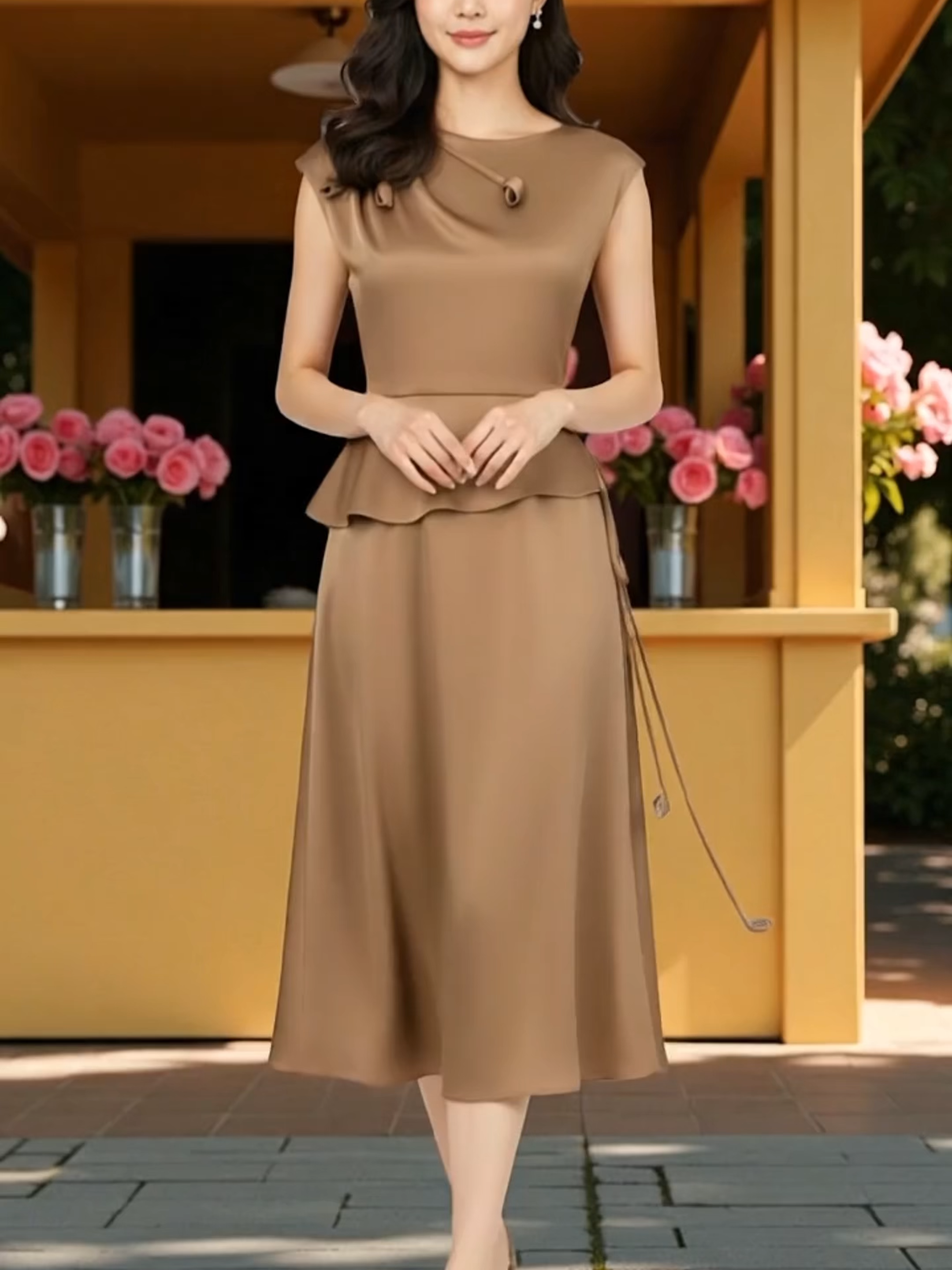 váy lụa satin twist tạo nên nét đẹp nhẹ nhàng, thanh thoát cho bạn #VayDepU40 #ThoiTrangCaoCap #HangThietKe #VayDamNu #mymyoutfit