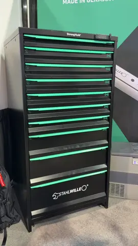 These StrongHold Cabinets and Tool Boxes have a 400 lb capacity in each drawer. They are made in the USA and they can be custom made to your exact size and needs. #shoplife #stronghold #tools #mechaniclife #semashow 