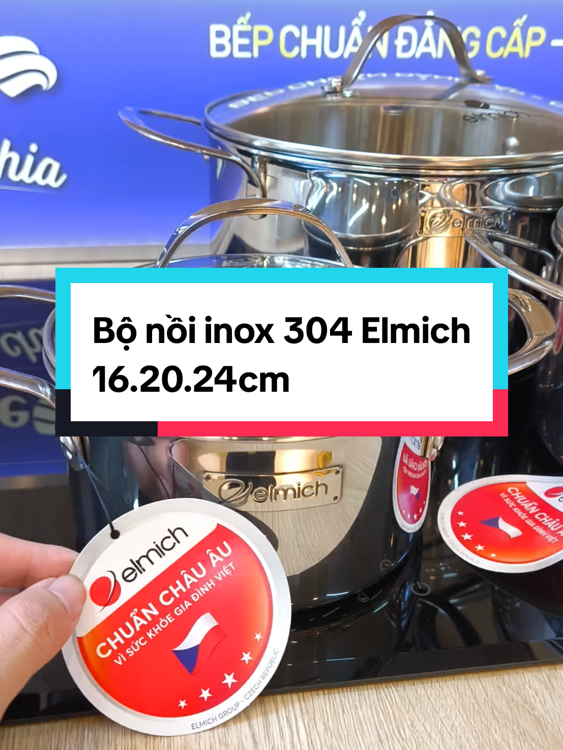 Bộ nồi inox 304 đáy liền khối Elmich. Dùng được mọi loại bếp. #xuhuong #nồi #bonoi #elmich #dobep 