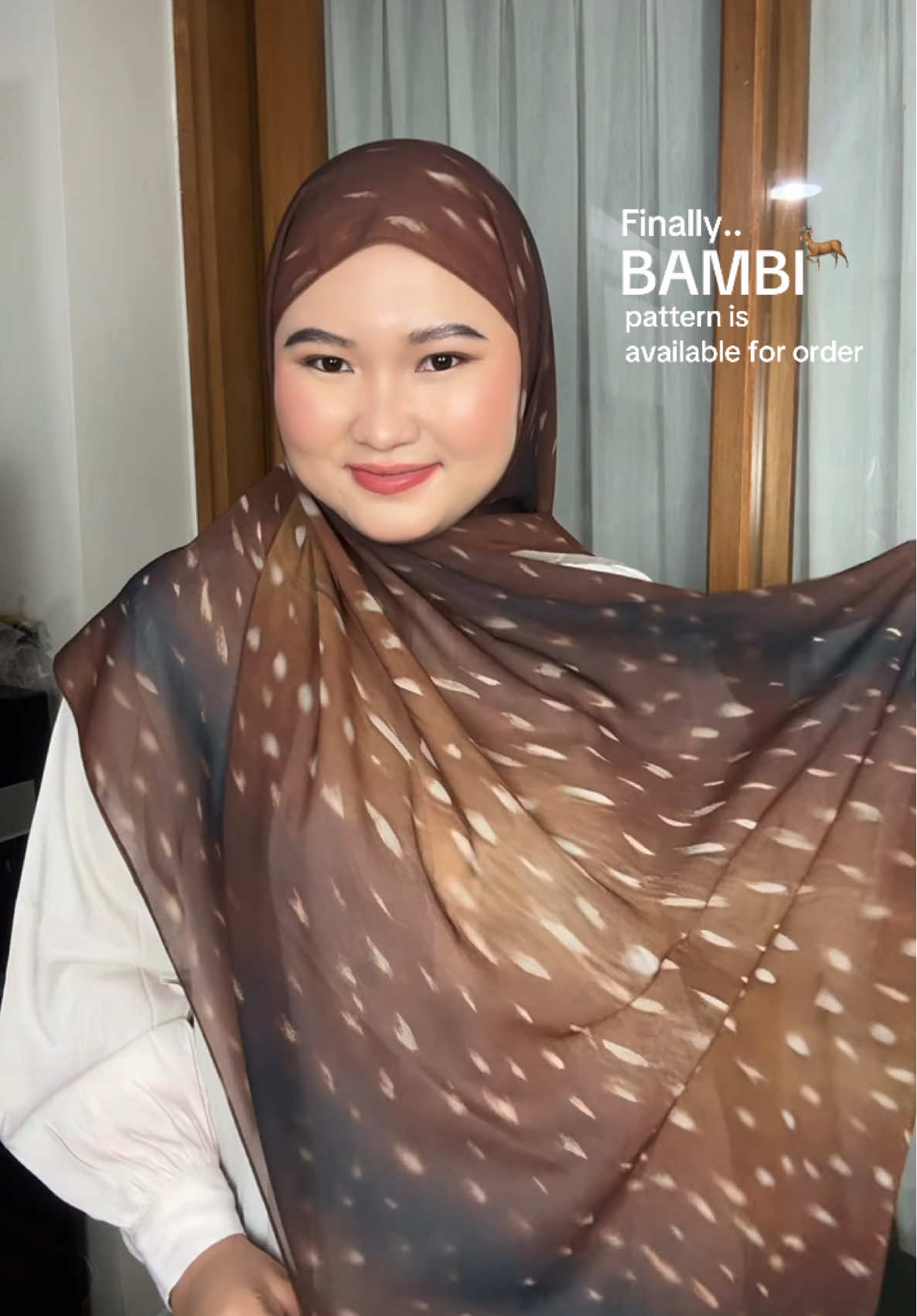 BAMBI pattern ready for order🦌#lavynhijab #pashminaprinted #pashminaprinting #pashminamotif 