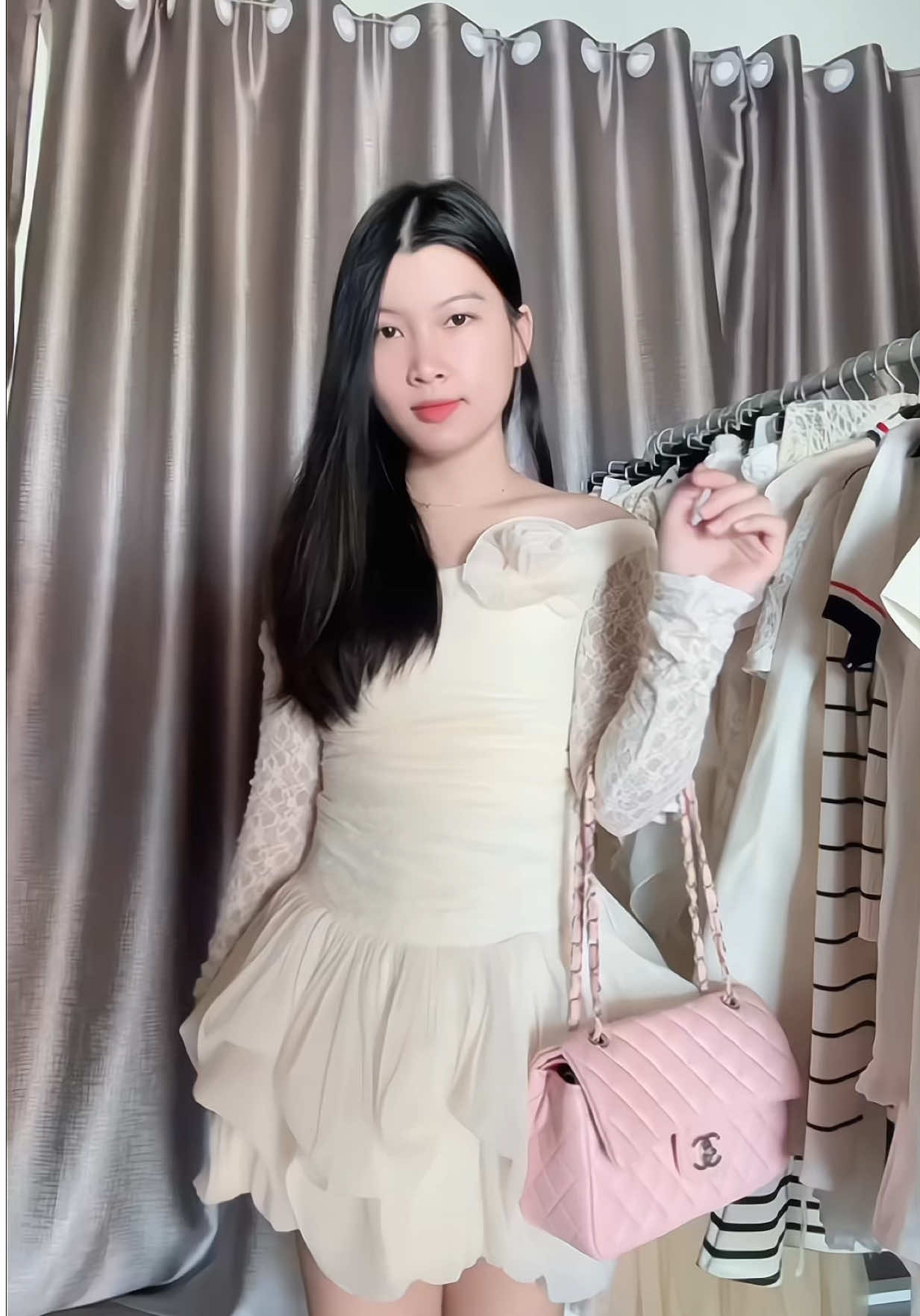 Đầm lệch vai đi ăn cưới #fpyシ #xuhuong #vayxinhmoingay 