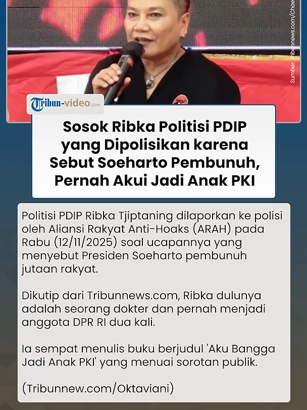Dipolisikan seusai Sebut Soeharto Pembunuh Jutaan Rakyat, Ribka Tjiptaning Ternyata Dokter dari PDIP #ribkatjiptaning #pdip #soeharto #soehartopahlawannasional #beritaterkini