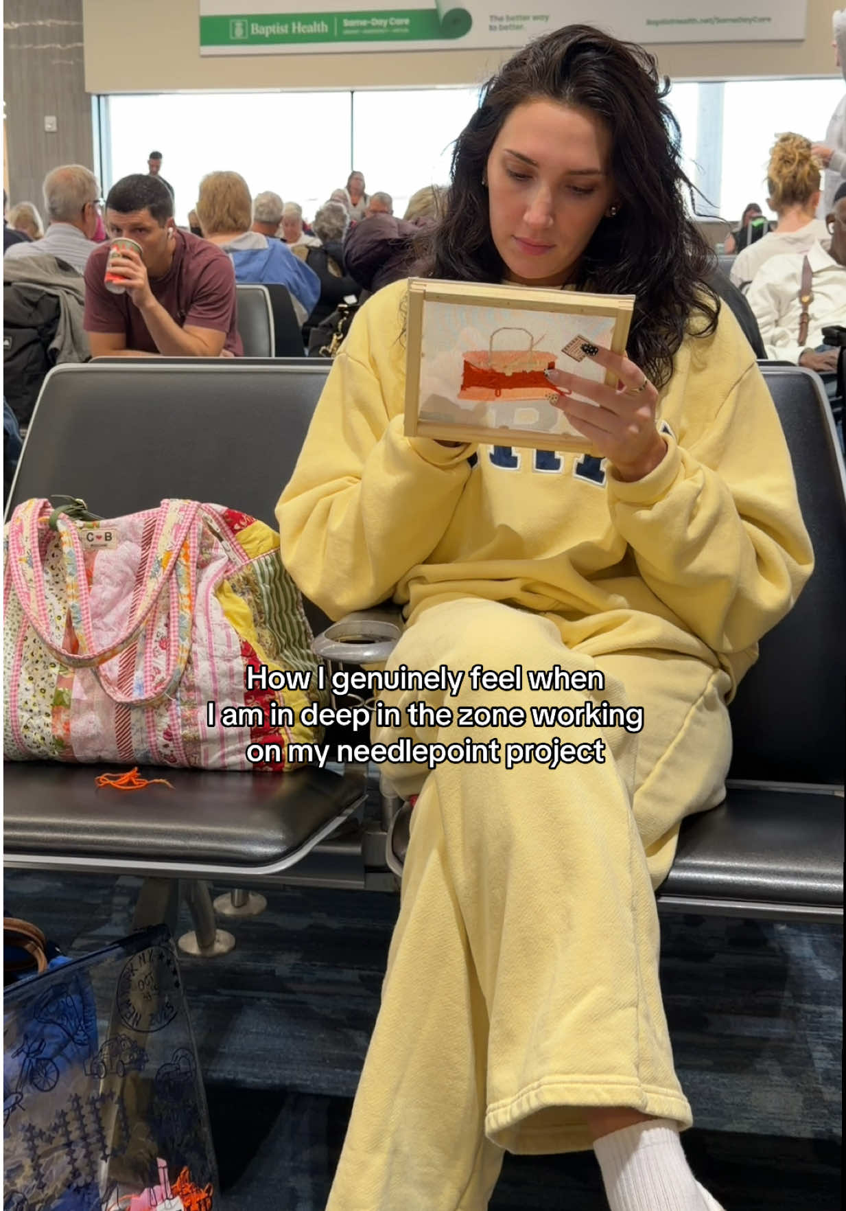 I can’t ever just have a casual hobby #needlepoint 