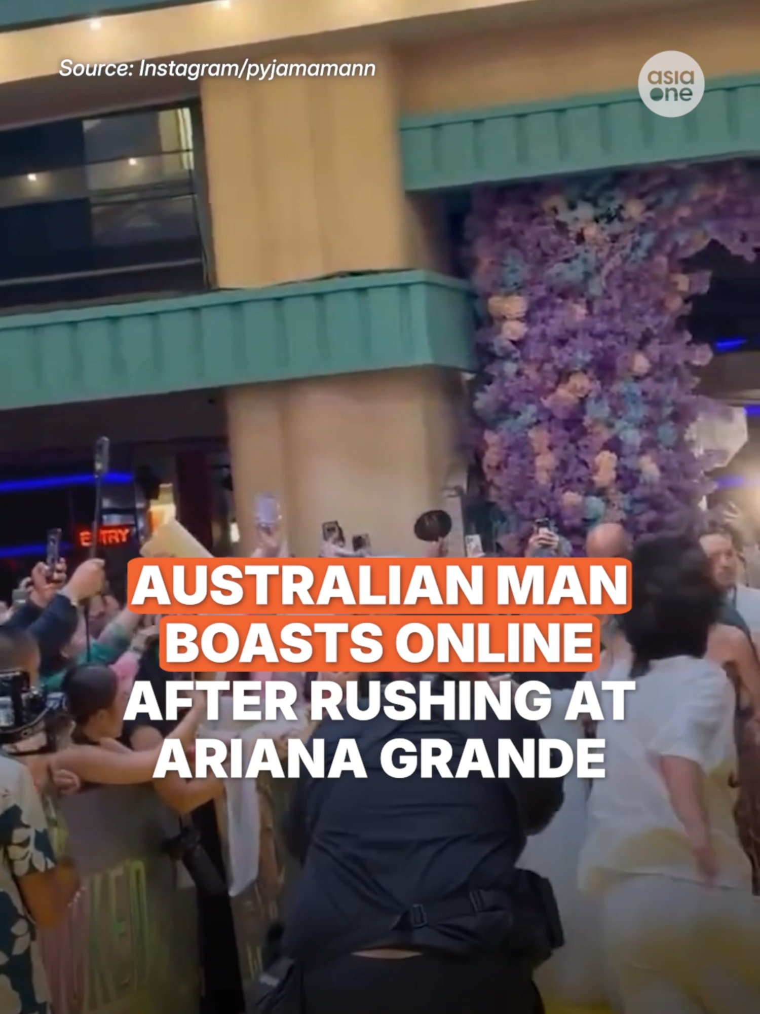 Australian man, Johnson Wen, 25, posted a series of Instagram stories to boast of his antics after rushing Ariana Grande at Wicked premiere in Singapore on Thursday (Nov 13) evening.  #sgnews #Singapore #WickedForGood #UniversalStudiosSingapore #USS #ResortWorldSentosa #Intruder