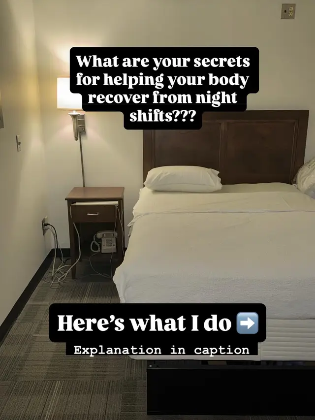 1. Creatine: cognitive support, reduction of mental fatigue, & maintains performance  * Cognitive support: Creatine helps the brain regenerate its main energy source, adenosine triphosphate (ATP), which can be helpful when sleep-deprived. * Reduces mental fatigue: Studies suggest creatine supplementation can reduce mental fatigue * Maintains performance: stay sharp during natural sleep hours, potentially providing a more stable cognitive boost than relying solely on caffeine. I actually don’t drink caffeine on my night shifts so I can more easily adjust back to regular day shifts.  2. Immune system boosting supplements. * Lack of sleep has a direct affect on your immune system. Studies show that people who don’t get quality sleep or enough sleep are more likely to get sick after being exposed to a virus and can affect how fast you get better if you do get sick. I feel like working in healthcare in general you run a higher risk of getting sick so I love my supplements.   3. Eye mask & black out curtains. Eye mask even more crucial when the black out curtains aren’t fully blacking.  *self explanatory here: dark environments improve sleep quality and tell your body it’s time to sleep  4. Red light mask to help you wind down.  *Reduces Stress and Anxiety: can reduce cortisol levels, helping calm your nervous system and ease the transition into sleep 😴 💤  * Importantly, red light therapy doesn’t act like a sleeping pill. Instead of forcing you into drowsiness, it prepares your body and mind for natural, restorative rest—without side effects. Exposing yourself to red light for a short period before your nap can signal to your brain that it is time to wind down and relax, making it easier to fall asleep faster and potentially feel more refreshed afterward☀️ 5. A snuggle buddy always helps 🐶  #caa #anesthesia #nightshift #healthcareworkers 
