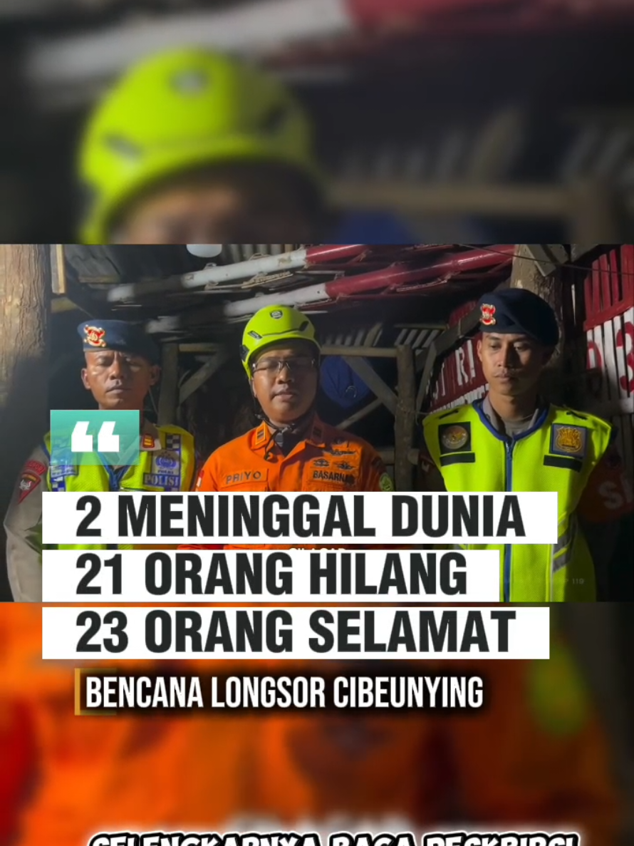 Berdasarkan data sementara, total 46 jiwa terdampak dalam peristiwa tanah longsor di Desa Cibeunying, Kecamatan Majenang, Kabupaten Cilacap. Dari jumlah tersebut, 2 orang dilaporkan meninggal dunia, 23 orang berhasil selamat, dan 21 orang masih dalam pencarian. Hingga saat ini, Tim SAR Gabungan yang terdiri dari Kantor SAR Cilacap, TNI, Polri, BPBD, relawan, serta masyarakat setempat terus berupaya maksimal untuk menemukan korban yang diduga masih tertimbun material longsor. Operasi pencarian dilakukan dengan menggunakan peralatan manual mengingat kondisi medan yang curam dan material tanah yang masih labil akibat hujan. ➖️➖️➖️➖️➖️➖️➖️➖️➖️➖️ Video 🎥 dari sar cilacap ➖️➖️➖️➖️➖️➖️➖️➖️➖️➖️ Untuk share info di @infobanyumas kirim melalui DM / mention story /atau WA cek di Bio ➖️➖️➖️➖️➖️➖️➖️➖️➖️➖️ #infobanyumas #banyumas #purwokerto #longsor #majenang 