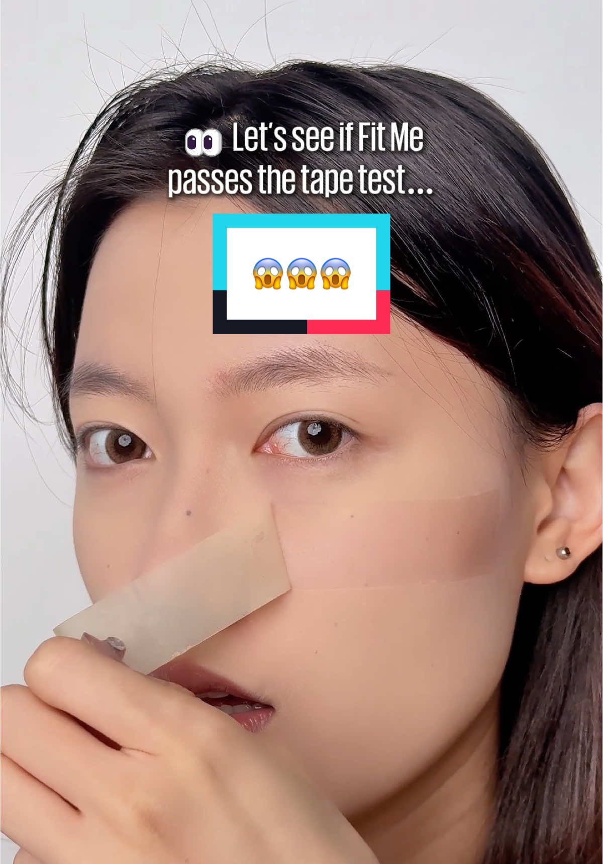 Tape test approved ✅  Smooth, flawless, and so blendable — Fit Me never misses! #maybelline #maybellinemalaysia #maybellinefitmemattefoundation #FYP #fullcoverage
